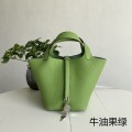 「#4456」 Hermes Avocado Green Silver Buckle Picotin Lock 18cm
