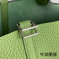 「#4456」 Hermes Avocado Green Silver Buckle Picotin Lock 18cm