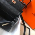 「#4005」 Hermes black Mini Kelly 20cm