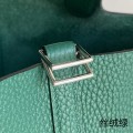 「#4458」 Hermes Velvet Green Silver Buckle 18cmPicotin Lock 18cm