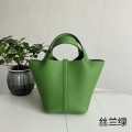 「#4463」 Hermes Yucca Green Silver Buckle 18cmPicotin Lock 18cm