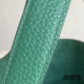 「#4465」 Hermès Velvet Green Silver Buckle 18cmPicotin Lock 18cm