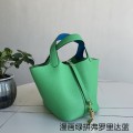 「#4466」 Hermès Comic Green and Florida Blue Gold Buckle 18cm Picotin Lock 18cm