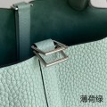 「#4469」 Hermes mint green silver buckle 18cm Picotin Lock 18cm
