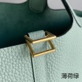 「#4470」 Hermes Mint Green Gold Buckle 18cm Picotin Lock 18cm