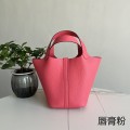「#4480」 Hermès Lipstick Pink Silver Buckle 18cm Picotin Lock 18cm