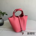 「#4480」 Hermès Lipstick Pink Silver Buckle 18cm Picotin Lock 18cm