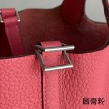 「#4480」 Hermès Lipstick Pink Silver Buckle 18cm Picotin Lock 18cm