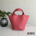 「#4481」 Hermès Lipstick Pink Gold Buckle 18cm Picotin Lock 18cm