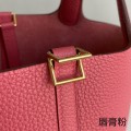 「#4481」 Hermès Lipstick Pink Gold Buckle 18cm Picotin Lock 18cm