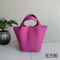 「#4483」 Hermes Magnolia Pink Silver Buckle 18cm Picotin Lock 18cm