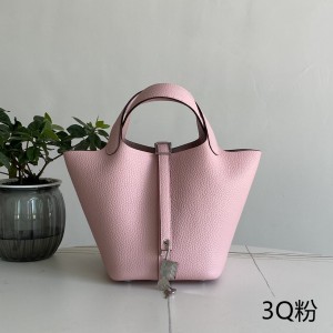 「#4488」 Hermes 3Q Pink Silver Buckle 18cm Picotin Lock 18cm
