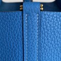「#4491」 Hermes Sky Blue Gold Buckle 18cm Picotin Lock 18cm