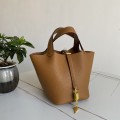 「#4496」 Hermes Sesame Gold Buckle 18cm Picotin Lock 18cm