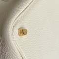「#4499」 Hermes Cream White Gold Buckle Picotin Lock 18cm