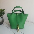 「#4502」 Hermès Bamboo Green Gold Buckle Picotin Lock 18cm