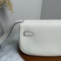 「#4506」 Hermès Moon Bag Beige Silver Buckle Kelly Moove Large Bag 17cm Small Bag 7.5cm
