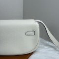 「#4506」 Hermès Moon Bag Beige Silver Buckle Kelly Moove Large Bag 17cm Small Bag 7.5cm