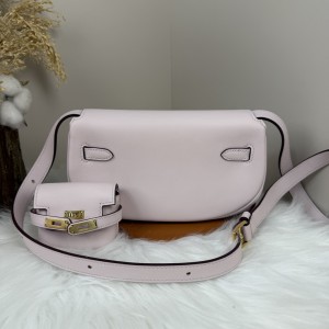 「#4509」 Hermès Moon Bag Fantasy Purple Gold Buckle Swift Leather Kelly Moove Large Bag 17cm Small Bag 7.5cm