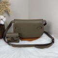 「#4512」 Hermès Moon Bag Elephant Grey Gold Buckle Swift Leather Kelly Moove Large Bag 17cm Small Bag 7.5cm