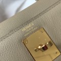 「#4060」Hermès Trench Coat Gray Kelly Bag Gold Buckle 25cm