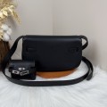 「#4517」 Hermès Moon Bag Black Silver Buckle Swift Leather Kelly Moove Large Bag 17cm Small Bag 7.5cm
