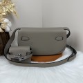 「#4519」 Hermes Moon Bag Asphalt Grey Silver Buckle Swift Leather Kelly Moove Large Bag 17cm Small Bag 7.5cm