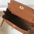 「#4061」 Hermes Golden Brown Kelly Bag Gold Buckle 25cm