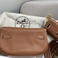 「#4521」 Hermès Moon Bag Golden Brown Gold Buckle Swift Leather Kelly Moove Large Bag 17cm Small Bag 7.5cm