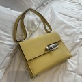 「#4522」 Hermes Pistol Bag Chick Yellow Verrou Epsom Leather Stainless Steel Hardware Semi-Handmade Wax Thread Sewing 21cm