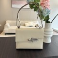 「#4525」 Hermes Pistol Bag Milkshake White Verrou Epsom Leather Stainless Steel Hardware Semi-handmade Wax Thread Sewing 21cm 「#4525」 Hermes Pistol Bag Milkshake White Verrou Epsom Leather Stainless Steel Hardware Semi-handmade Wax Thread Sewing 21cm