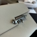 「#4525」 Hermes Pistol Bag Milkshake White Verrou Epsom Leather Stainless Steel Hardware Semi-handmade Wax Thread Sewing 21cm 「#4525」 Hermes Pistol Bag Milkshake White Verrou Epsom Leather Stainless Steel Hardware Semi-handmade Wax Thread Sewing 21cm
