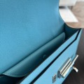 「#4526」 Hermes Pistol Bag Northern Blue Verrou Epsom Leather Stainless Steel Hardware Semi-Handmade Wax Thread Sewing 21cm 「#4526」 Hermes Pistol Bag Northern Blue Verrou Epsom Leather Stainless Steel Hardware Semi-Handmade Wax Thread Sewing 21cm
