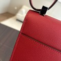 「#4528」 Hermes pistol bag red Verrou epsom leather stainless steel hardware semi-handmade wax thread sewing 21cm 「#4528」 Hermes pistol bag red Verrou epsom leather stainless steel hardware semi-handmade wax thread sewing 21cm