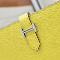 「#4535」 Hermes lemon yellow suit folder epsom leather 17*9cm