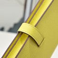 「#4535」 Hermes lemon yellow suit folder epsom leather 17*9cm