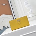 「#4536」 Hermes Yellow Suit Clip Epsom Leather 17*9cm