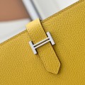 「#4536」 Hermes Yellow Suit Clip Epsom Leather 17*9cm