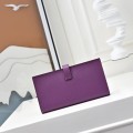 「#4537」 Hermes purple suit folder epsom leather 17*9cm