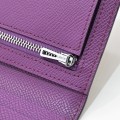 「#4537」 Hermes purple suit folder epsom leather 17*9cm
