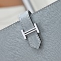 「#4538」Hermès Grey Suit Clip Epsom Leather 17*9cm