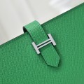 「#4539」 Hermès Bamboo Green Suit Clip Epsom Leather 17*9cm