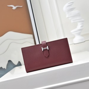 「#4543」 Hermes Vermillion Red Suit Clip Epsom Leather 17*9cm