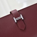 「#4543」 Hermes Vermillion Red Suit Clip Epsom Leather 17*9cm