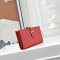 「#4545」 Hermes Red Suit Clip Epsom Leather 17*9cm