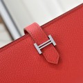 「#4545」 Hermes Red Suit Clip Epsom Leather 17*9cm