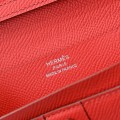 「#4545」 Hermes Red Suit Clip Epsom Leather 17*9cm