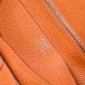 「#4546」 Hermes Orange Suit Clip Epsom Leather 17*9cm