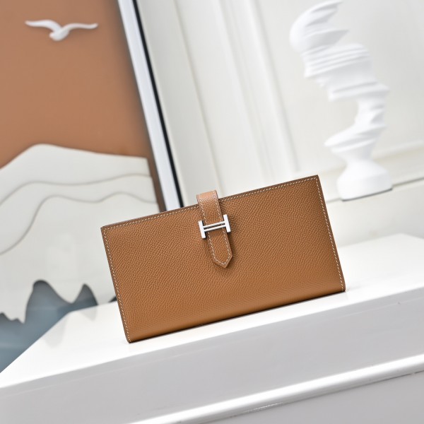 「#4547」 Hermes Khaki Suit Clip Epsom Leather 17*9cm