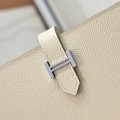 「#4548」 Hermès Milkshake White Suit Clip Epsom Leather 17*9cm